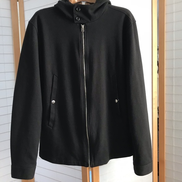 Five Four Sz L Shacket zip front "Caulfield Jacket" black hooded jacket - Picture 5 of 8